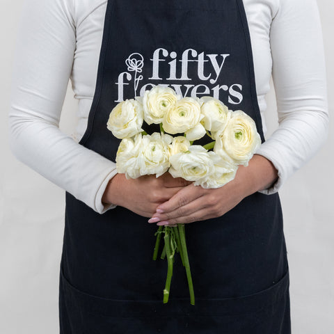 Champagne Wholesale Ranunculus Flowers Apron - Image