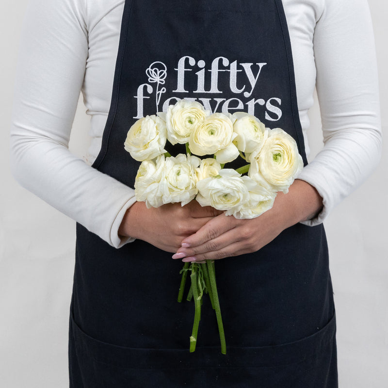 Champagne Wholesale Ranunculus Flowers Apron - Image