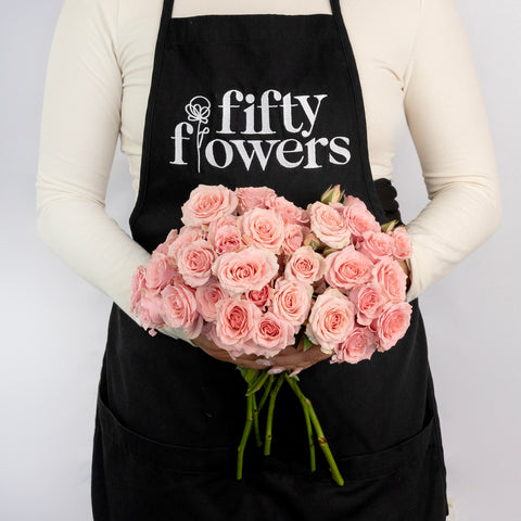 Elva Pink Spray Roses Apron - Image