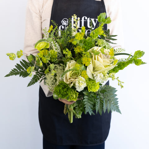 Moss Green Diy Flower Kit Apron - Image