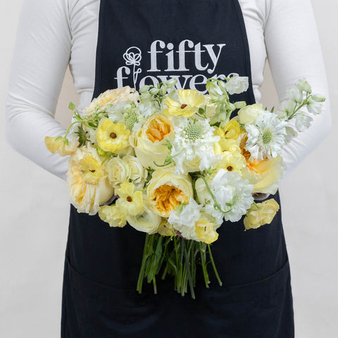 Butter Yellow Flower Bouquet Apron - Image