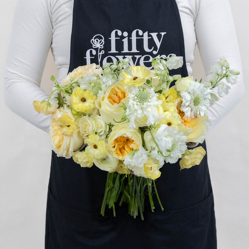 Butter Yellow Flower Bouquet Apron - Image