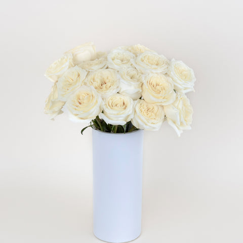 White Candlelight Rose Bouquet Vase - Image