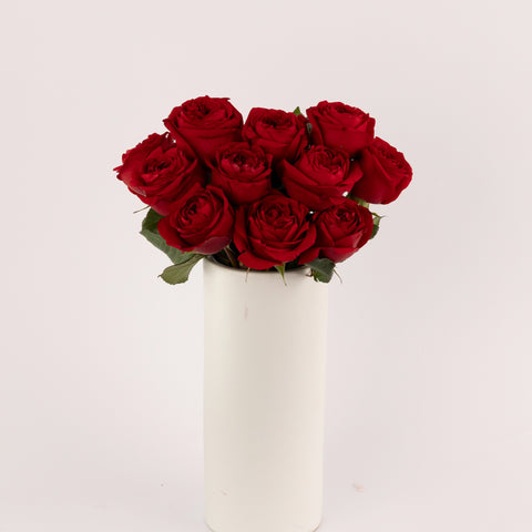 Romance Red Garden Rose Vase - Image