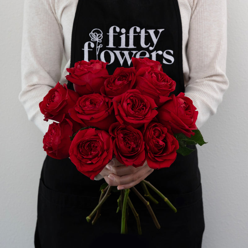 Romance Red Garden Rose Apron - Image