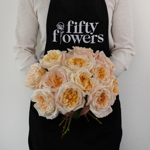 Tie Dye Peach Garden Rose Apron - Image