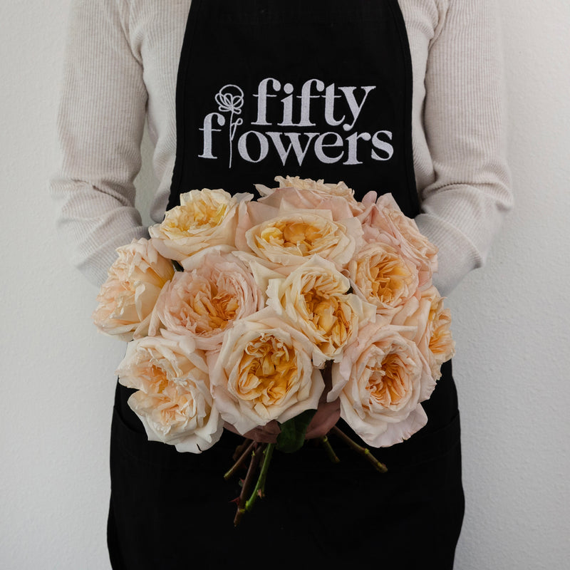 Tie Dye Peach Garden Rose Apron - Image