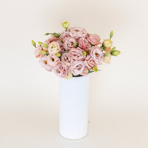 Hues Of Apricot Lisianthus Flower Vase - Image