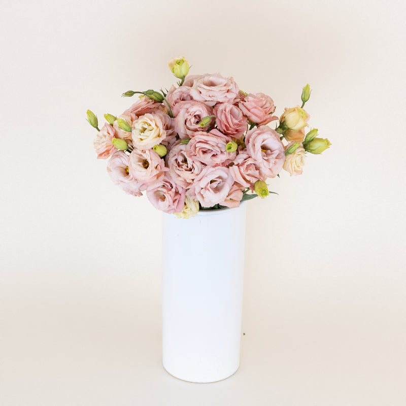 Hues Of Apricot Lisianthus Flower Vase - Image