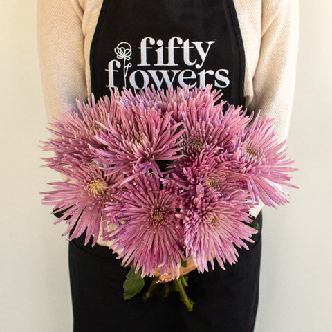 Anastasia Spider Millennial Pink Flowers Apron - Image