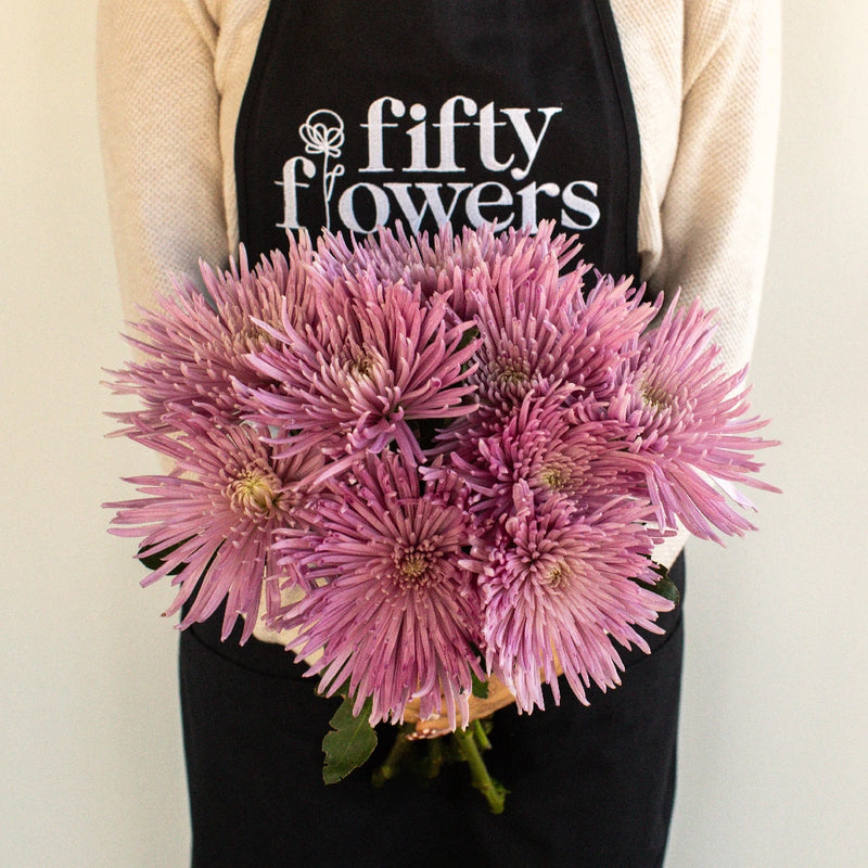 Anastasia Spider Millennial Pink Flowers Apron - Image