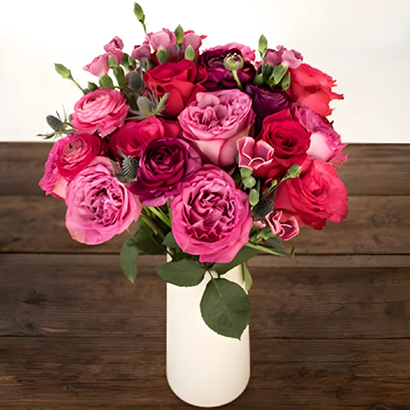 Candy Hearts Pink Flower Bouquet Hand - Image