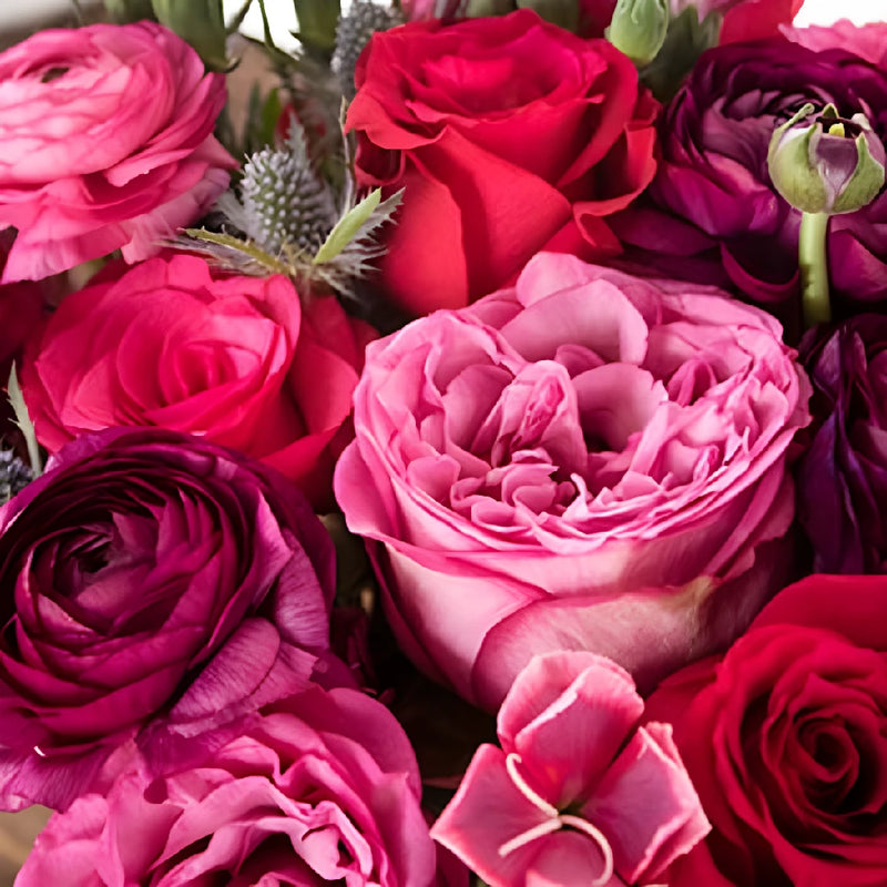 Candy Hearts Pink Flower Bouquet Vase - Image
