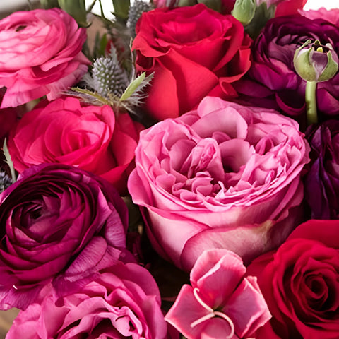 Candy Hearts Pink Flower Bouquet Vase - Image