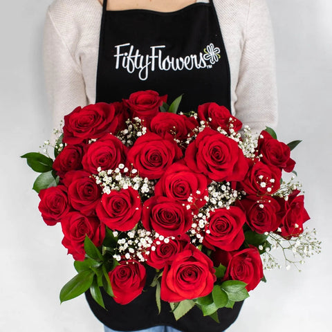 Classic Rose Arrangement For Mothers Day Apron - Image