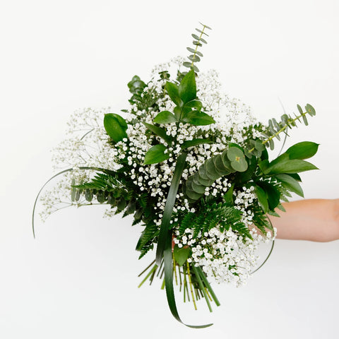 Classic Wedding Greenery Flower Bouquet Close Up - Image