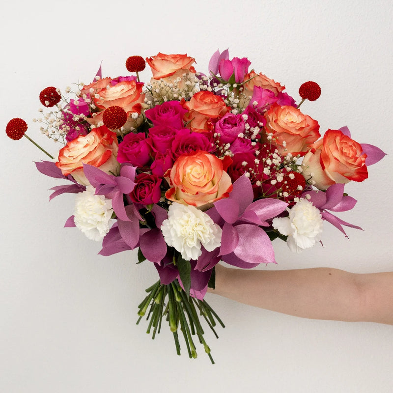 Cupid's Flirty Pink Flower Bouquet Hand - Image