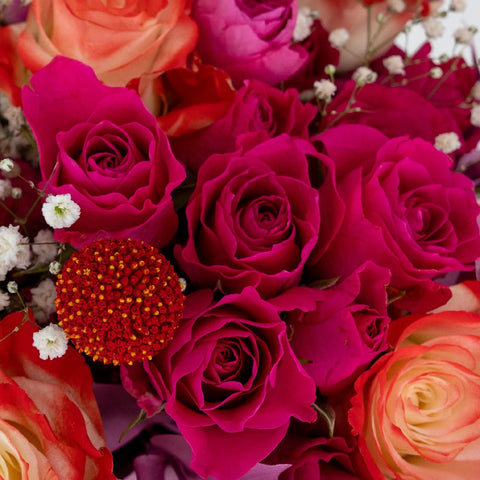 Cupid's Flirty Pink Flower Bouquet Close Up - Image