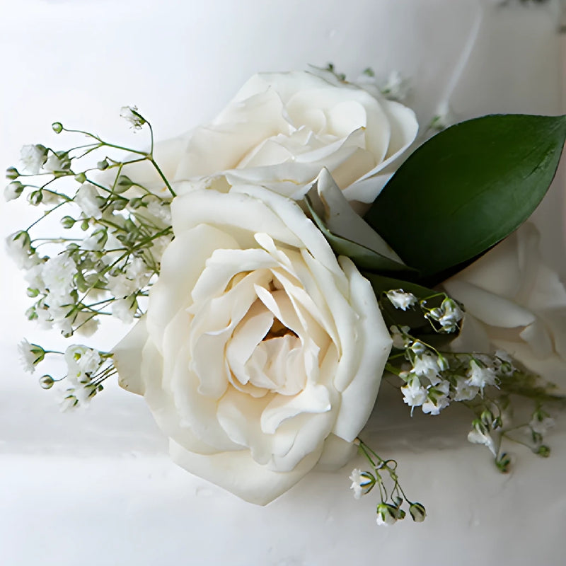 White Rose Cake up close