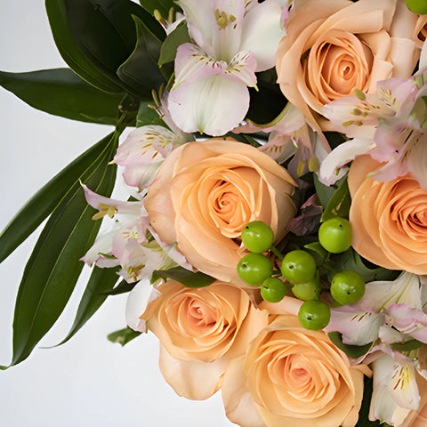 Delectable Sweet Peach Rose Bouquet