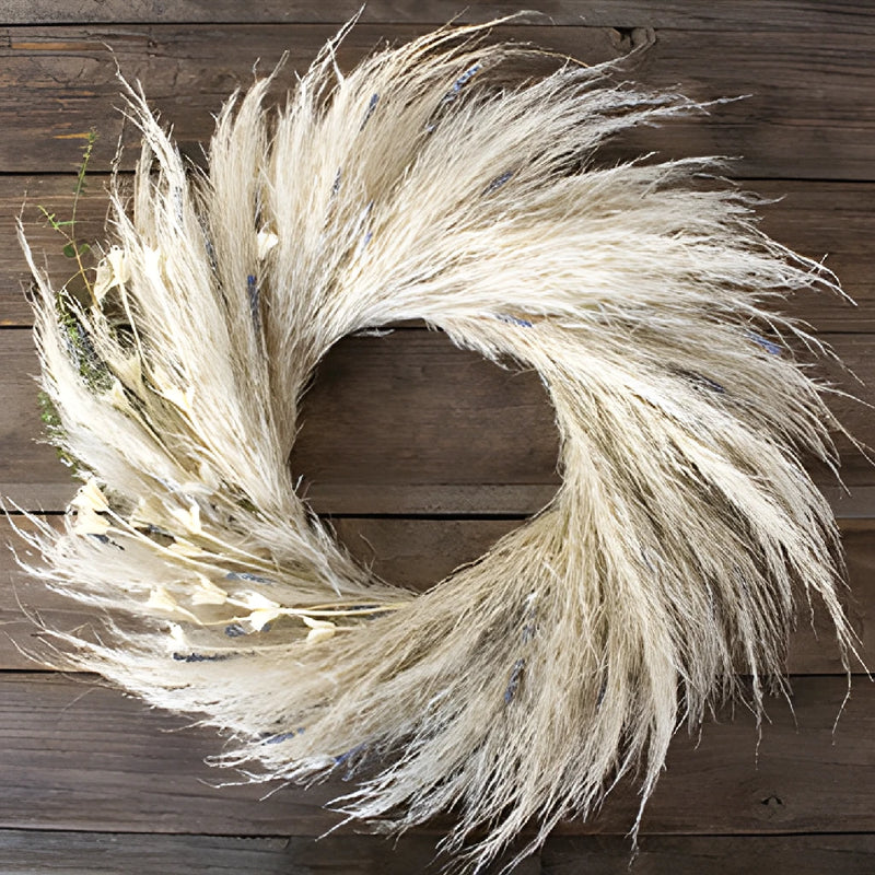 Avery dried greenery mix wreath flatlay