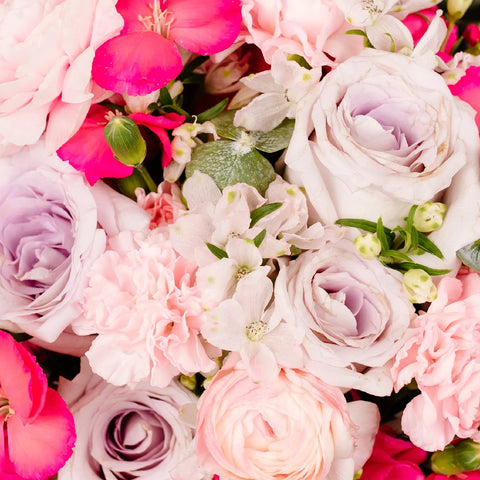 Dreamy Pink Garden Flower Bouquet Close Up - Image