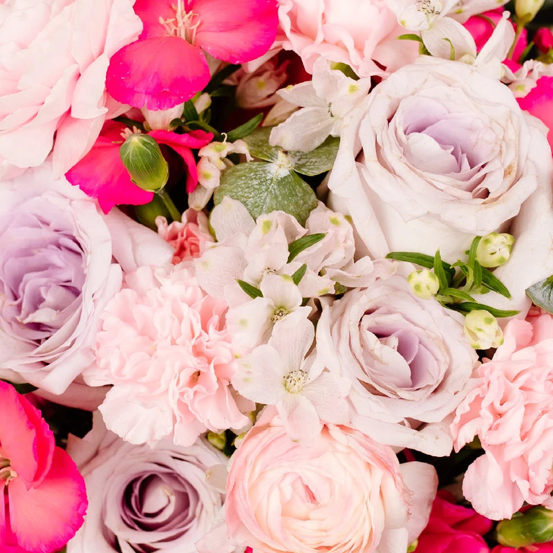 Dreamy Pink Garden Flower Bouquet Close Up - Image