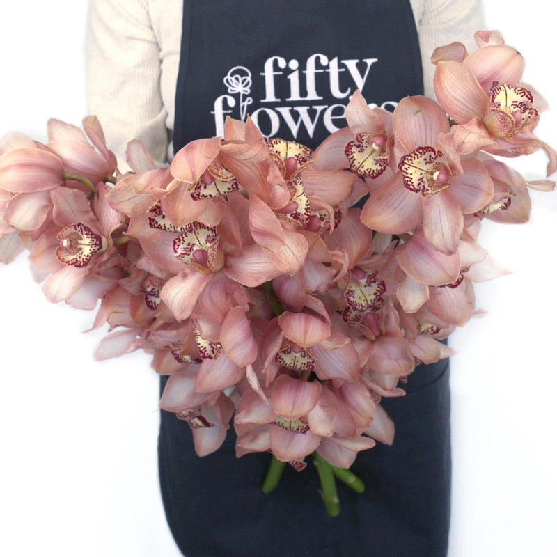 Chocolate Browny Cymbidium Orchid Apron - Image