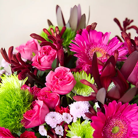English Tea Fresh Flower Bouquet Close Up - Image