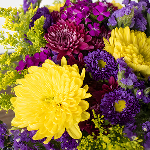 Golden Purple Flower Bouquet