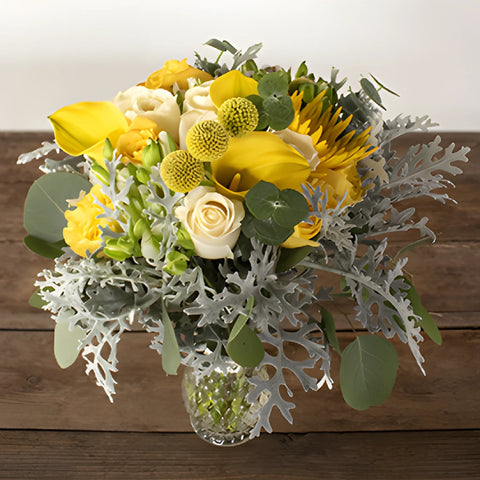 Golden Ray Bouquet and Boutonniere