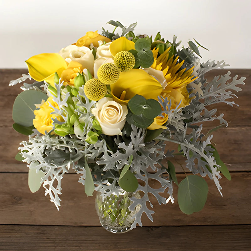 Golden Ray Bouquet and Boutonniere