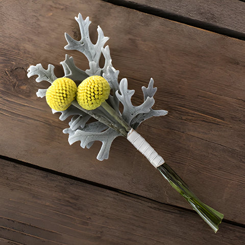 Golden Ray Bouquet and Boutonniere