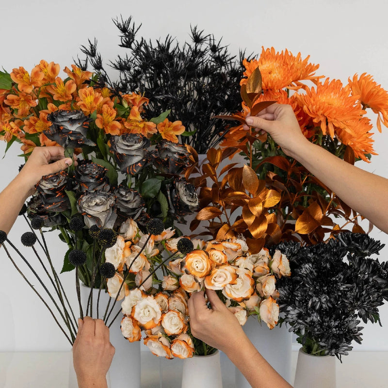 Spooky Spider Flower Bouquet Bar Kit Close Up - Image