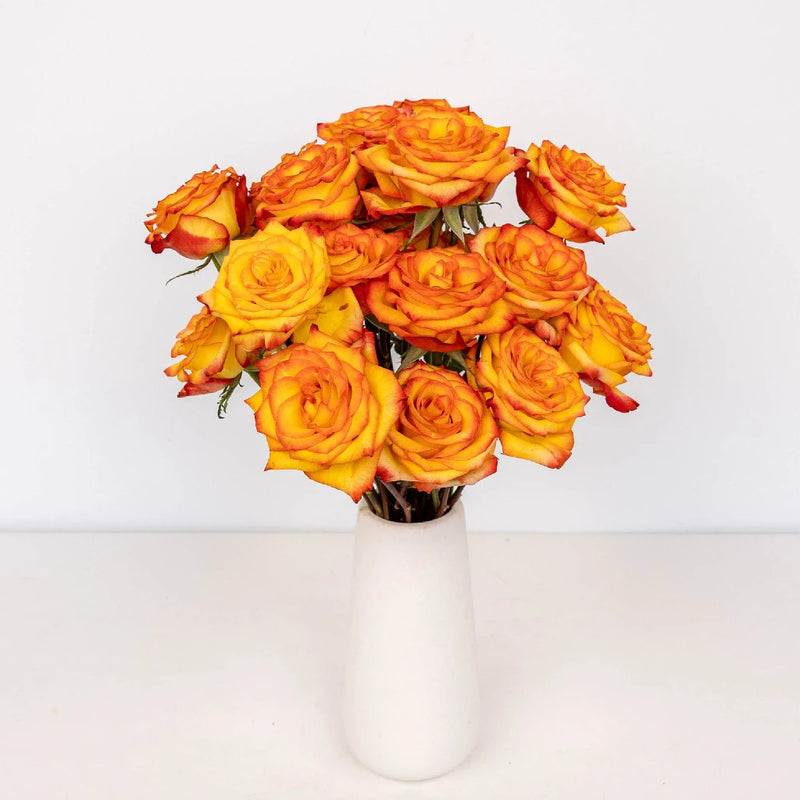 High And Magic Yellow And Red Rose Vase - Image