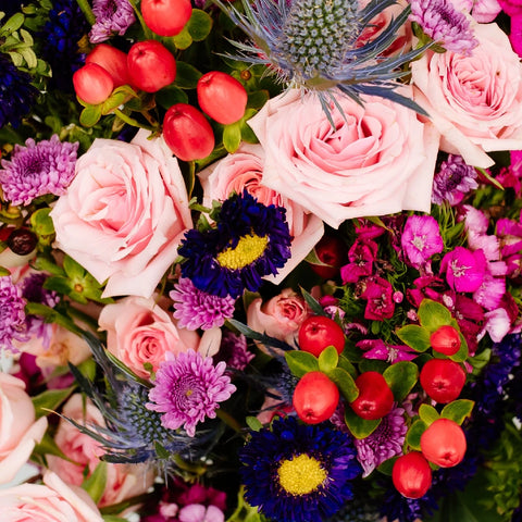 Holiday Cheer Pink Mother's Day Online Flower Bouquet Close Up - Image