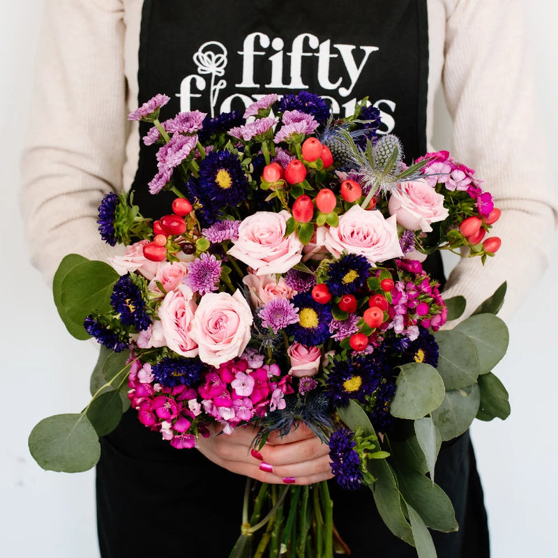 Holiday Cheer Pink Mother's Day Online Flower Bouquet Vase - Image