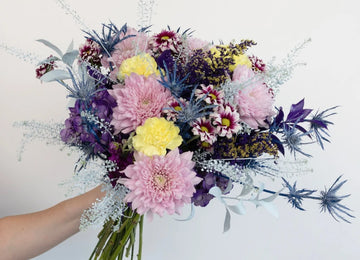 Holographic Purple Flower Bouquet Hand - Image