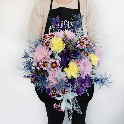 Holographic Purple Flower Bouquet Hand - Image