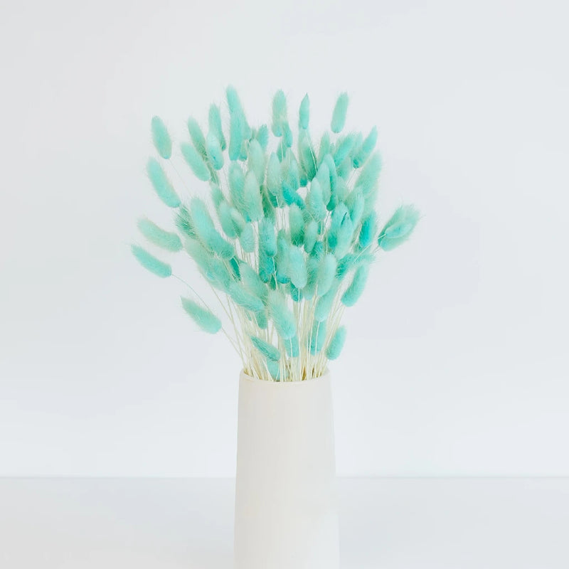Baby Blue Dried Bunny Tails Vase - Image