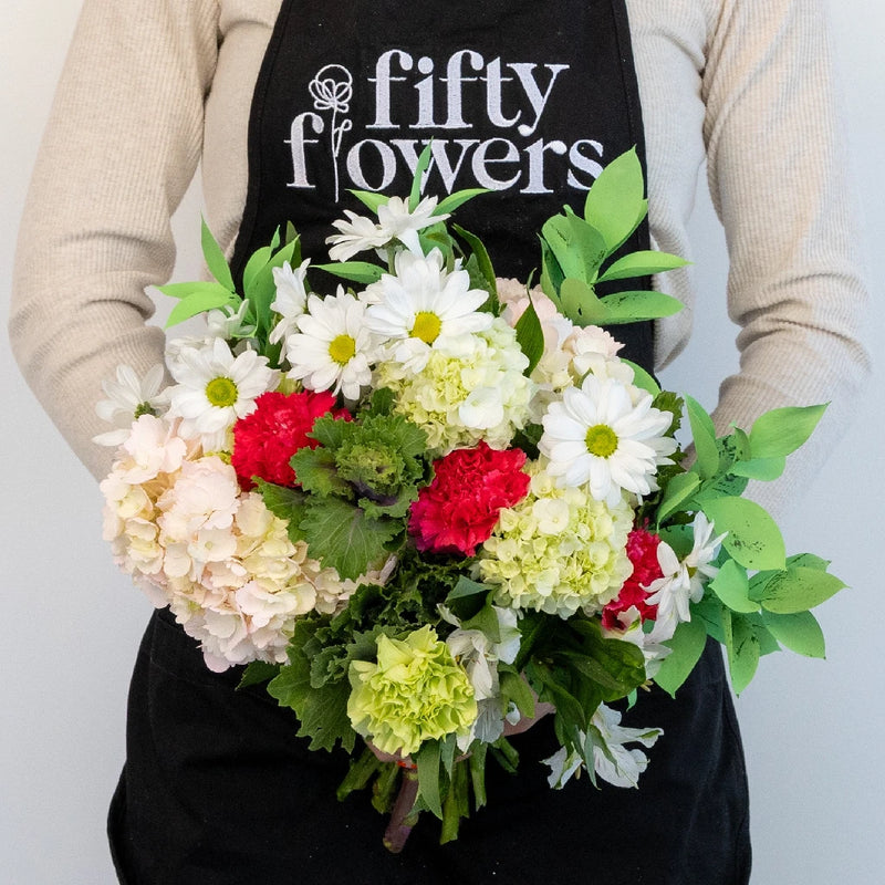 Lucky Pastel Flower Bouquet Vase - Image