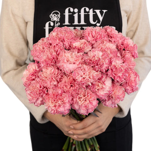 Baby Shower Pink Flower Carnation Apron - Image