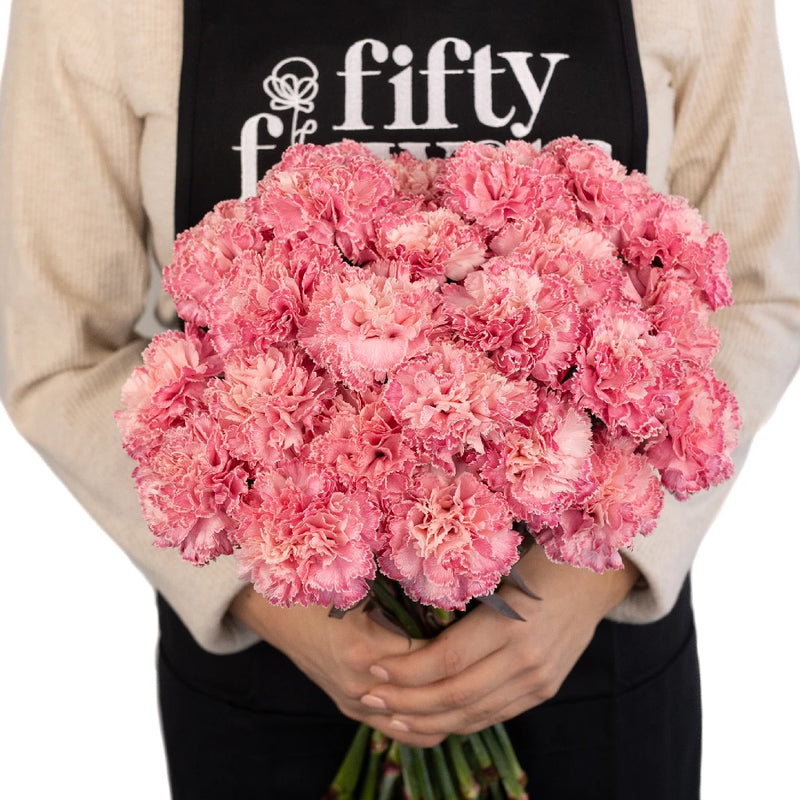 Baby Shower Pink Flower Carnation Apron - Image