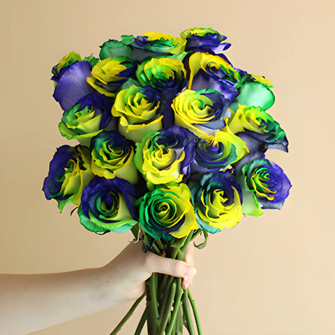 Mardi Gras Rainbow Tinted Roses
