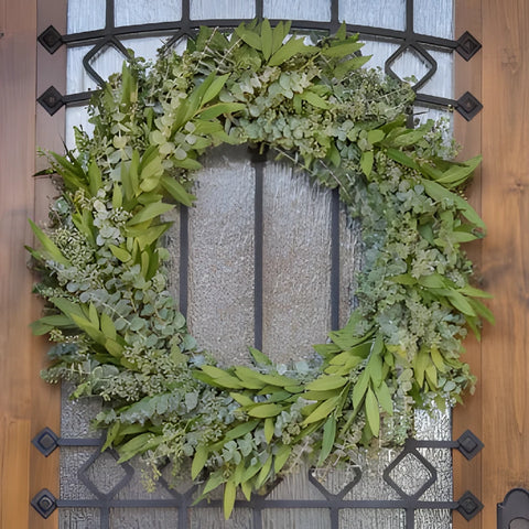 Eucalyptus and Bay Leaf Wreath Wholesale Hanging on Door