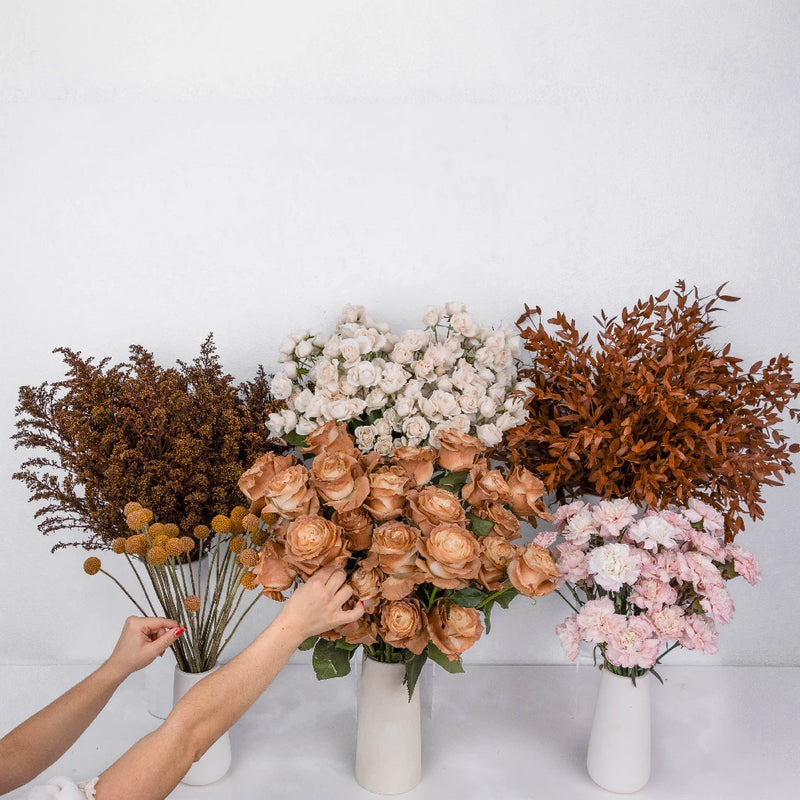 Mocha Brown Bouquet Bar Flower Kit Close Up - Image