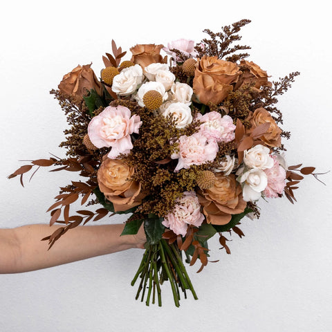 Mocha Brown Flower Bouquet Hand - Image