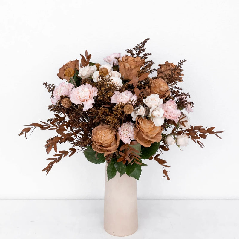 Mocha Brown Flower Bouquet Vase - Image