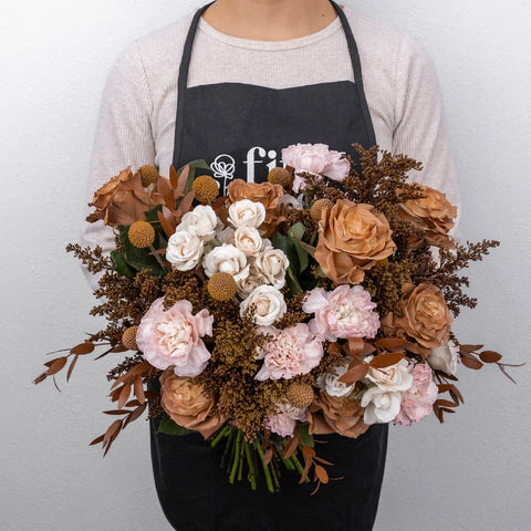 Mocha Brown Flower Centerpieces Apron - Image