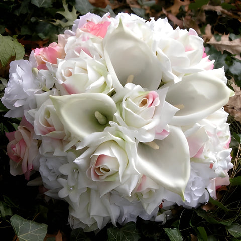 Rose, Mini Calla Lily, and Petal DIY Flower Kit Bunch